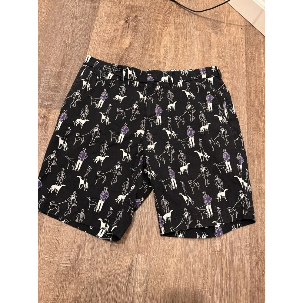 Polo Golf Shorts Ralph Lauren Mens‎ Dog Walk Black Shorts Size 34 Golfer